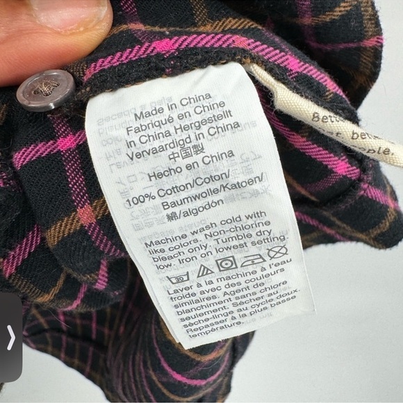 Madewell plaid flannel raglan babydoll dress half sleeve size 2 - Picture 11 of 13